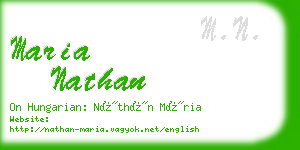 maria nathan business card
